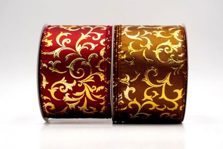 धात्विक फॉयल स्क्रॉल वायर्ड रिबन_KF9937.KF9938.KF9939